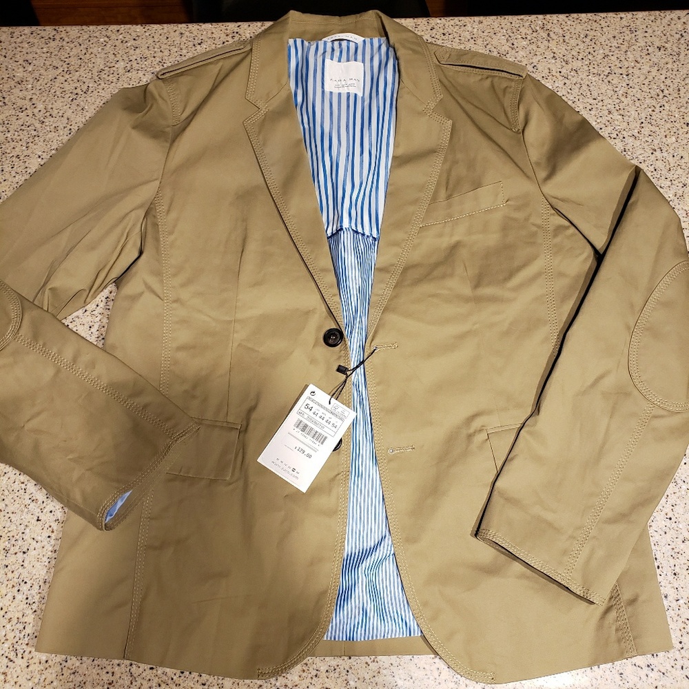 Zara Man NWT SZ 44 Khaki Jacket